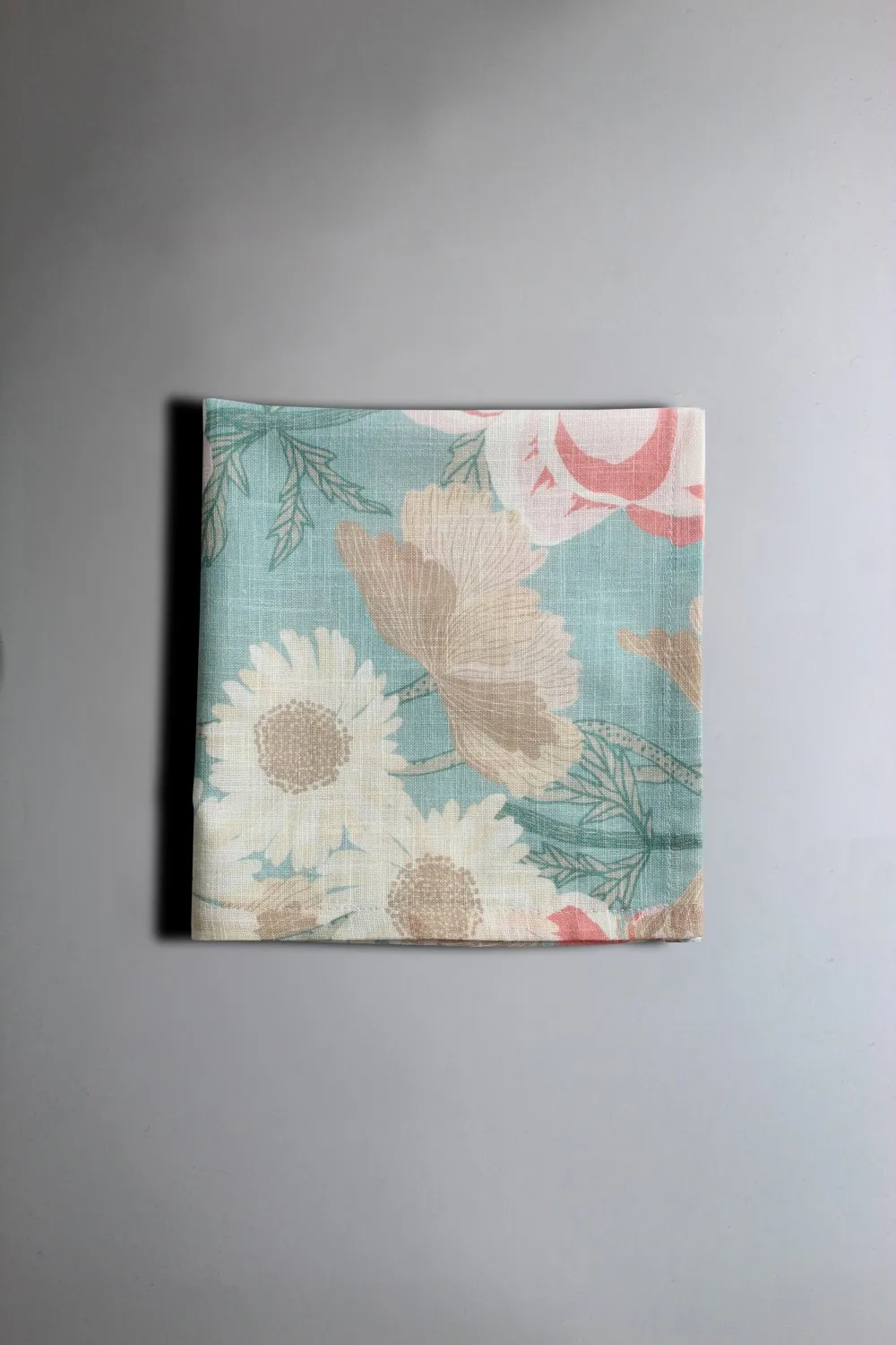 Serviettes en tissu - lot de 4 Serena (turquoise/rose)