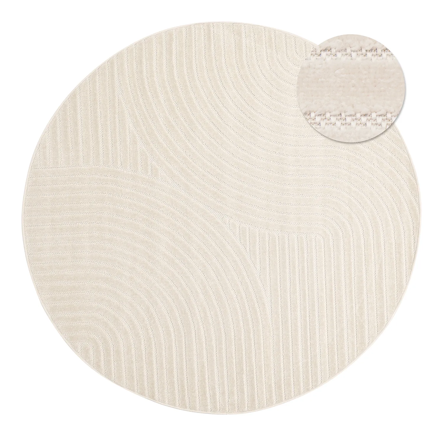 Tapis rond - Devon (crème)
