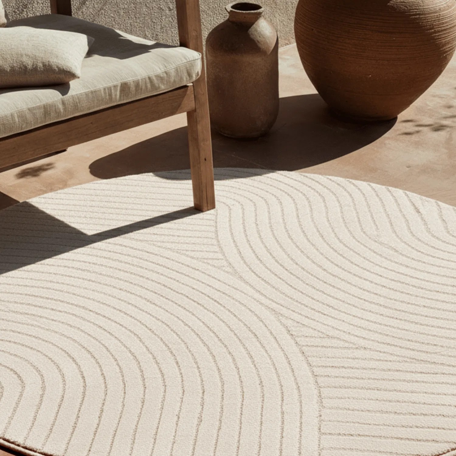 Tapis rond - Devon (crème)