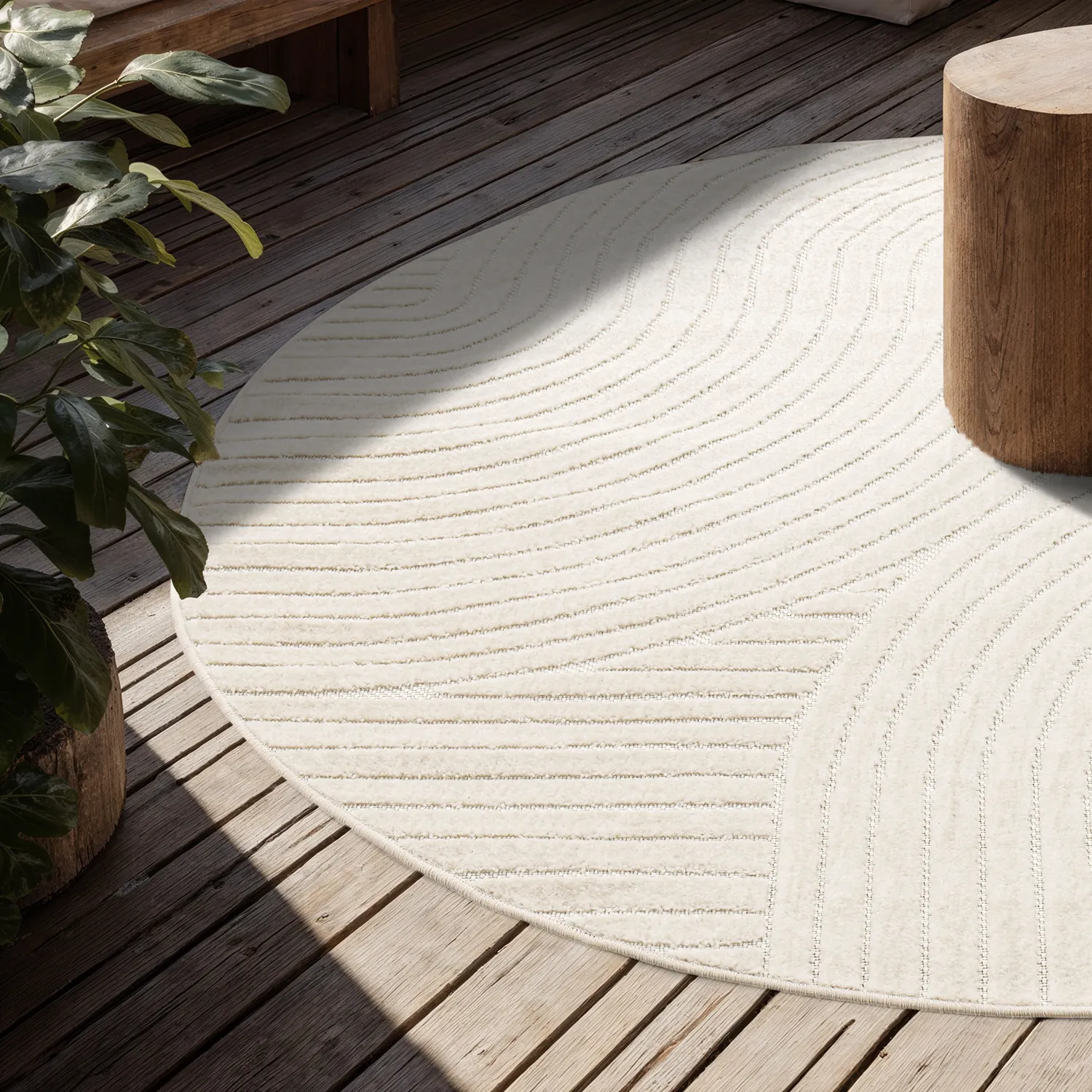 Tapis rond - Devon (crème)
