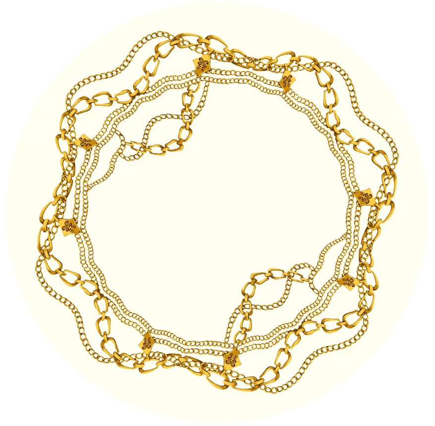 Tapis rond - Silea (blanc/doré)