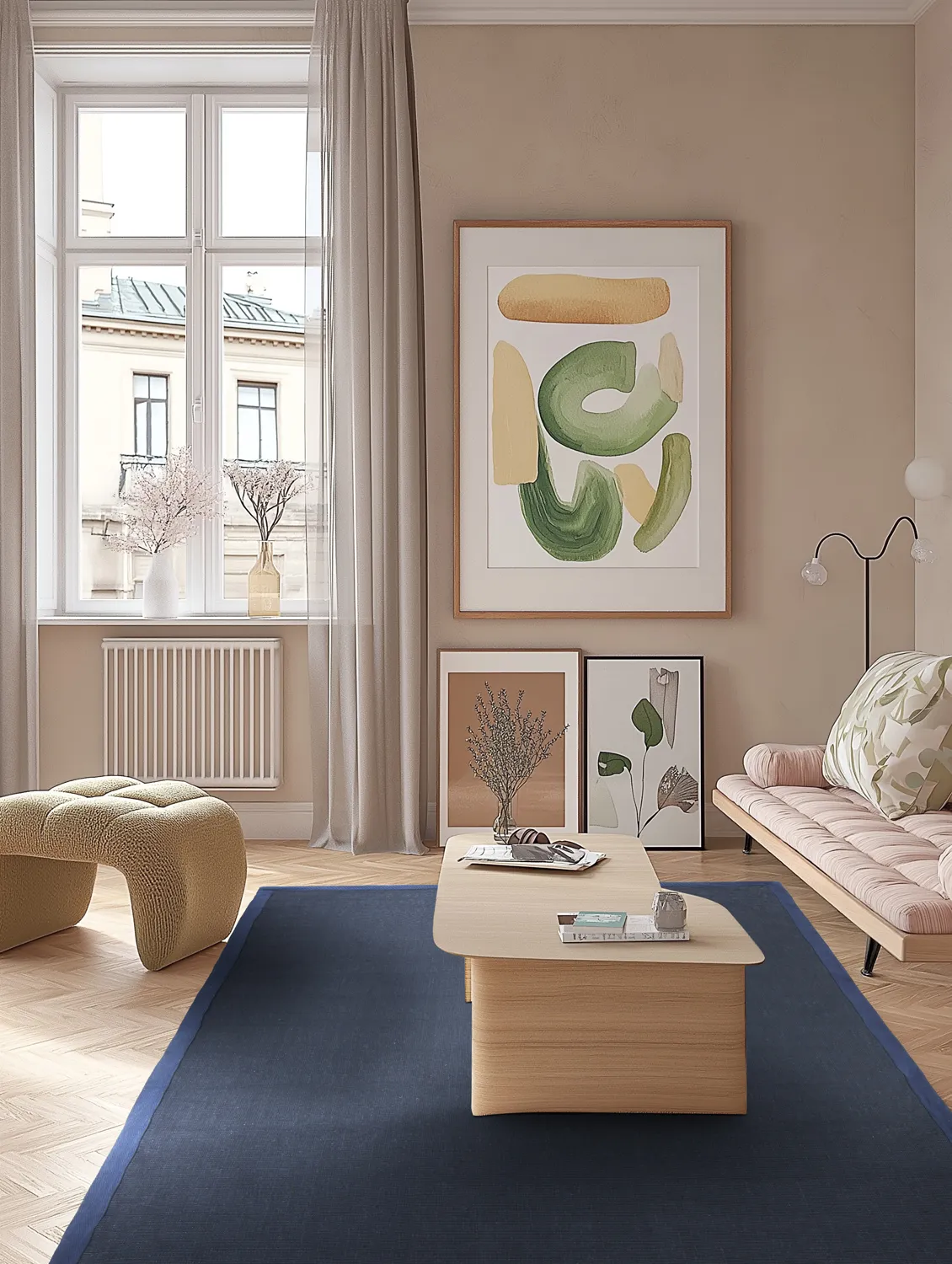 Tapis en sisal - Agave (bleu foncé)