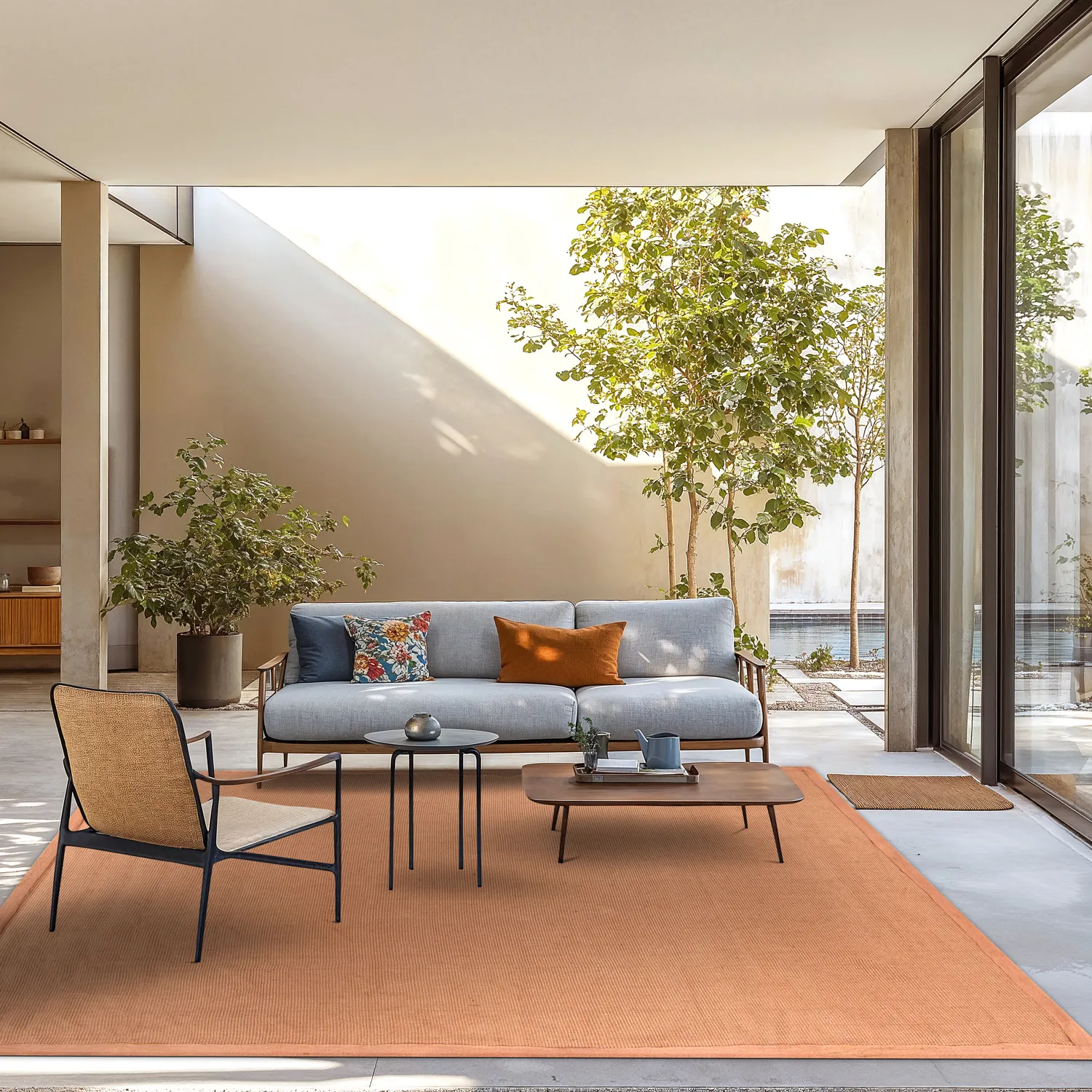 Tapis en sisal - Agave (marron-orangé)