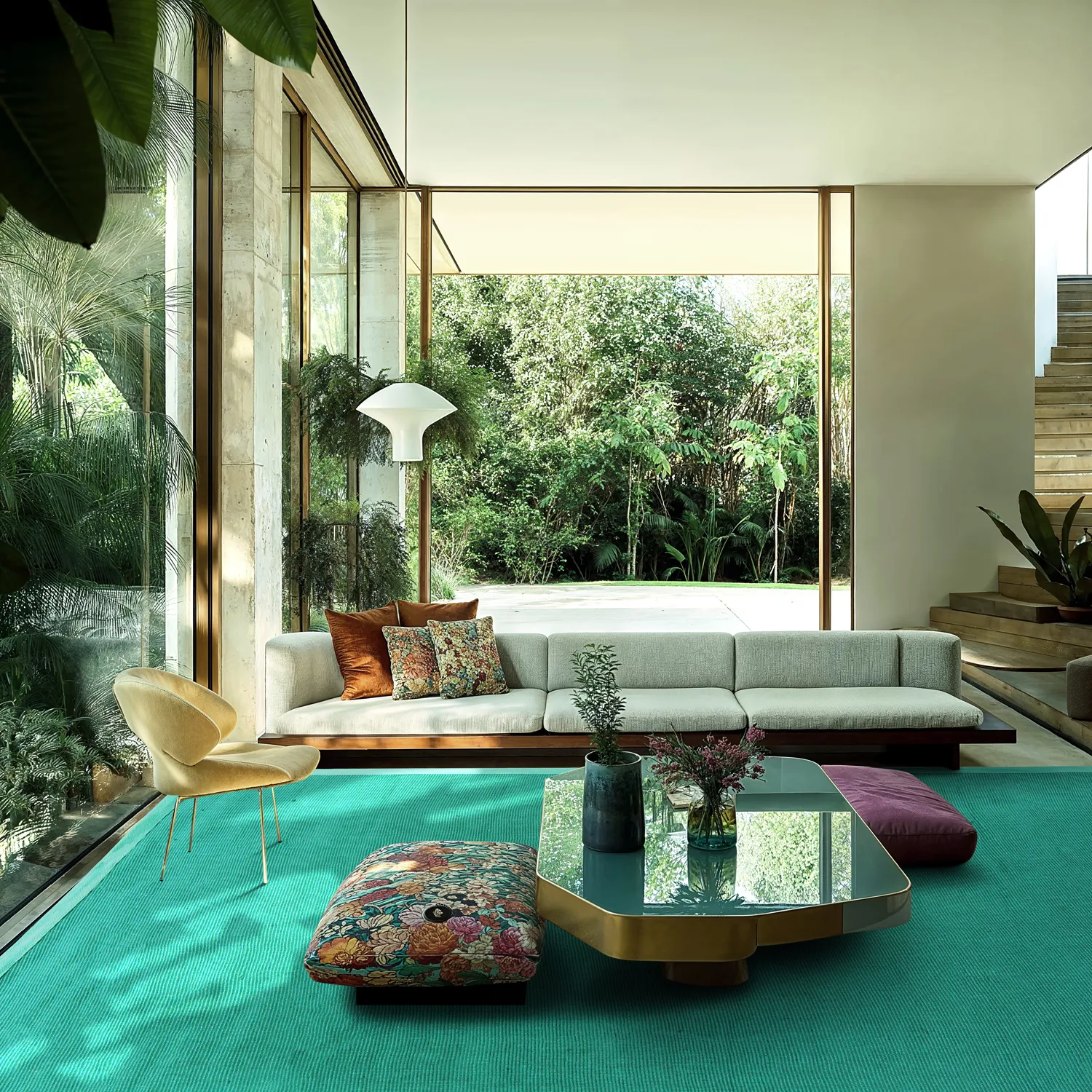Tapis en sisal - Agave (vert émeraude)