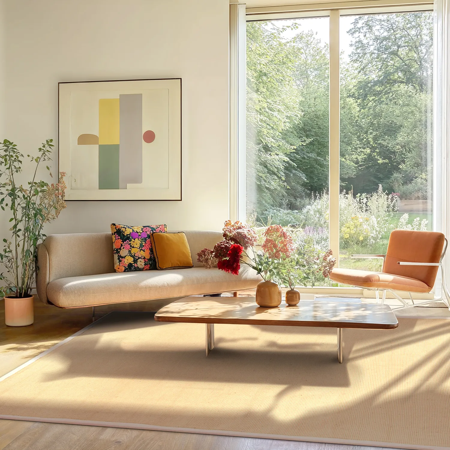 Tapis en sisal - Agave (abricot)