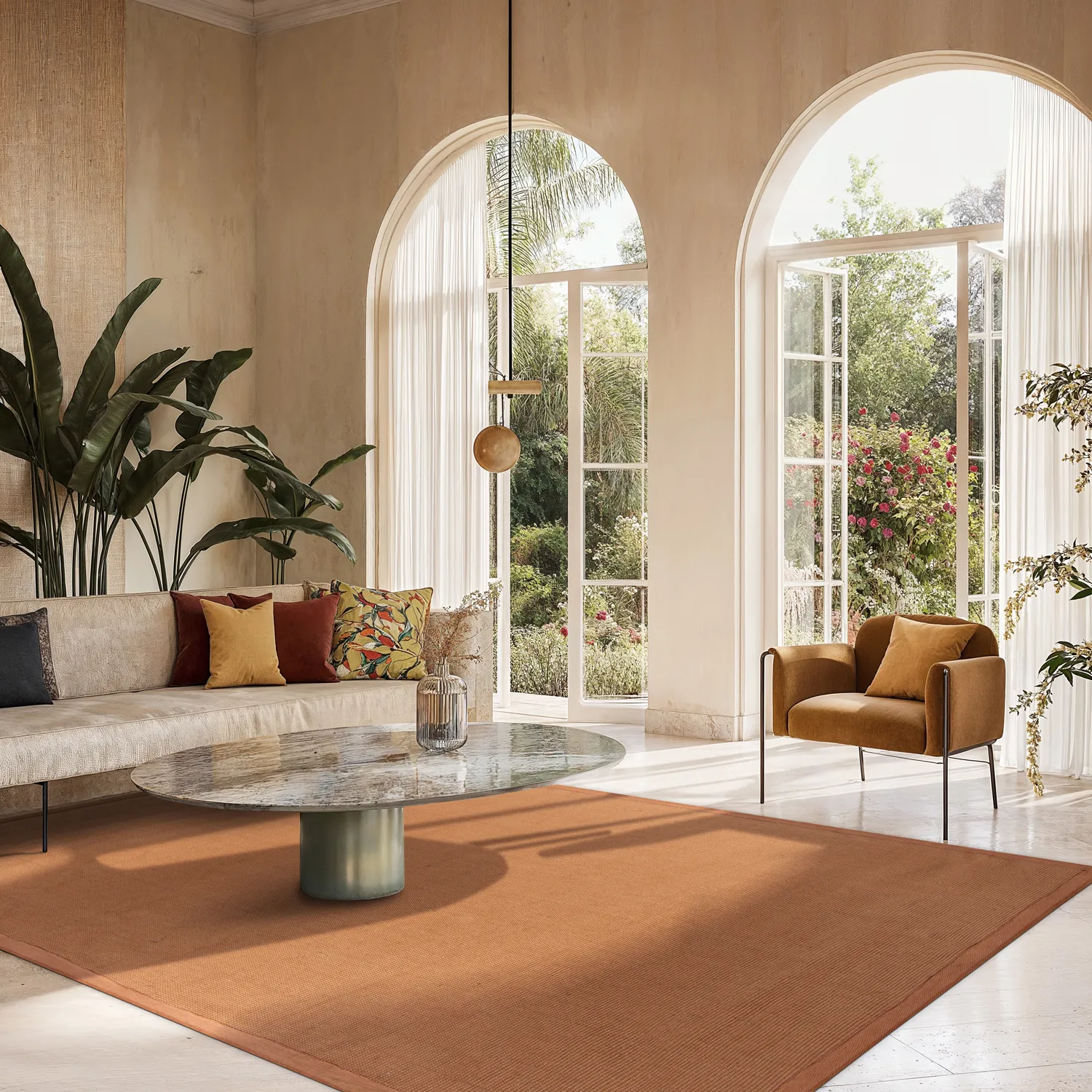 Tapis en sisal - Agave (marron-orangé)