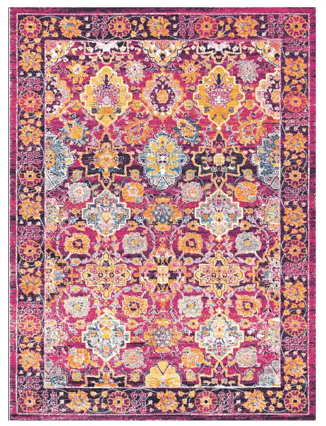 Tapis Wilton - Fernana (rose/multicolore)