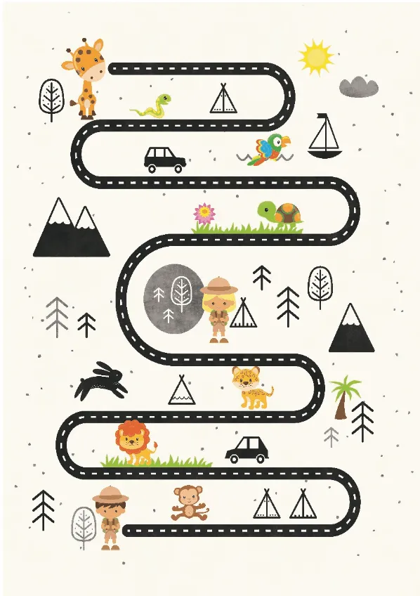 Tapis enfant - Safari road