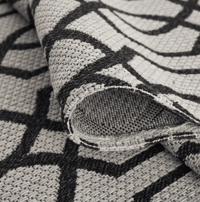 Tapis en coton - Orsa (gris clair/noir)