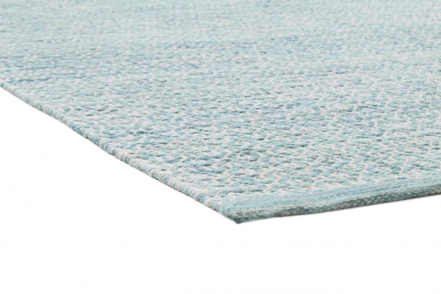 Tapis en laine - Snowshill (turquoise/blanc)