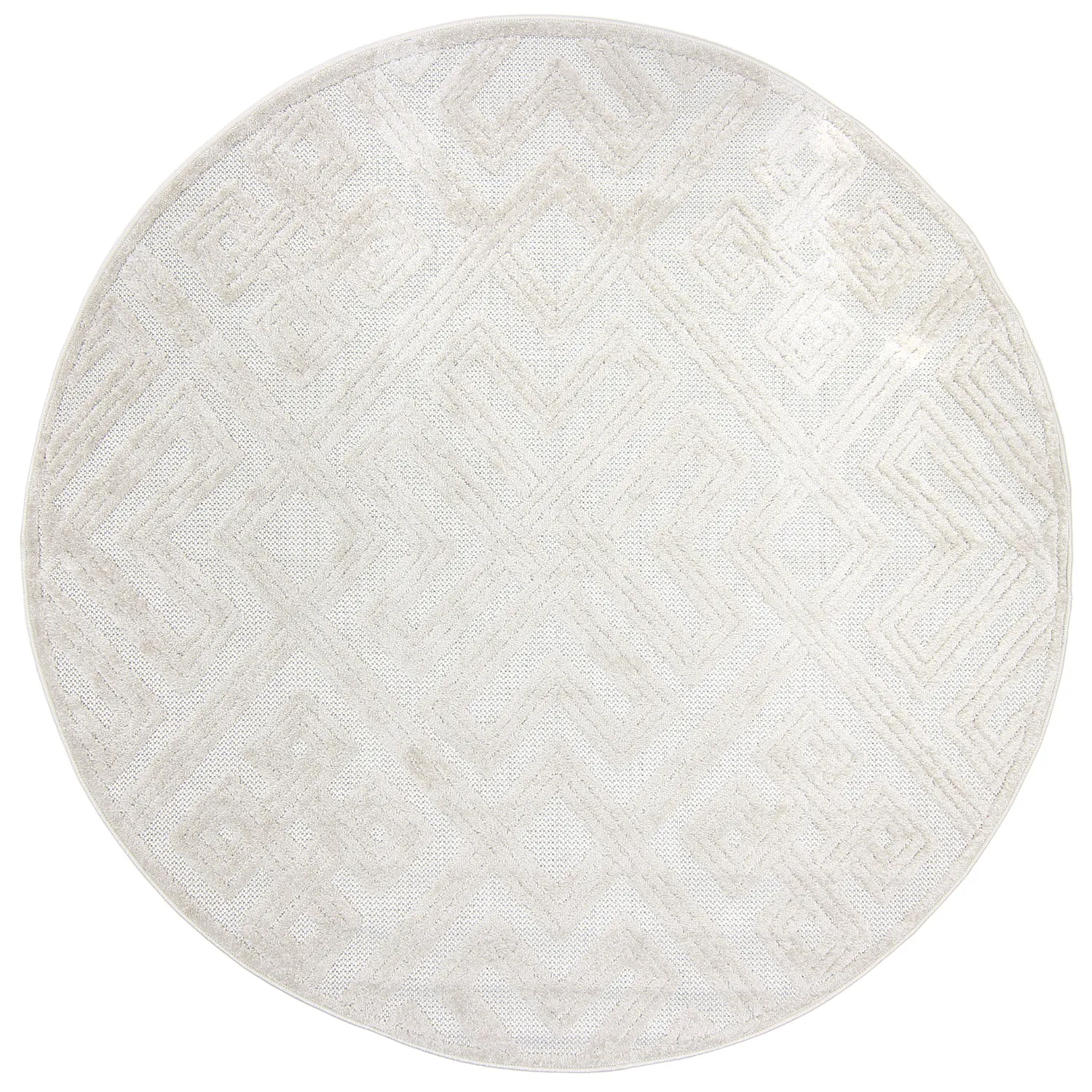 Tapis rond - Intérieur/Extérieur Shirley (crème)