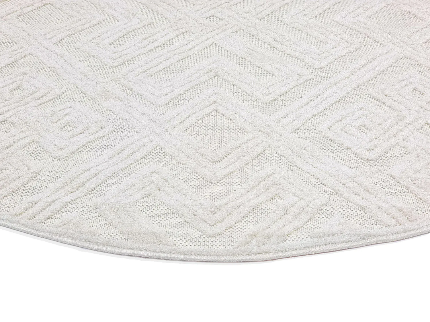 Tapis rond - Intérieur/Extérieur Shirley (crème)