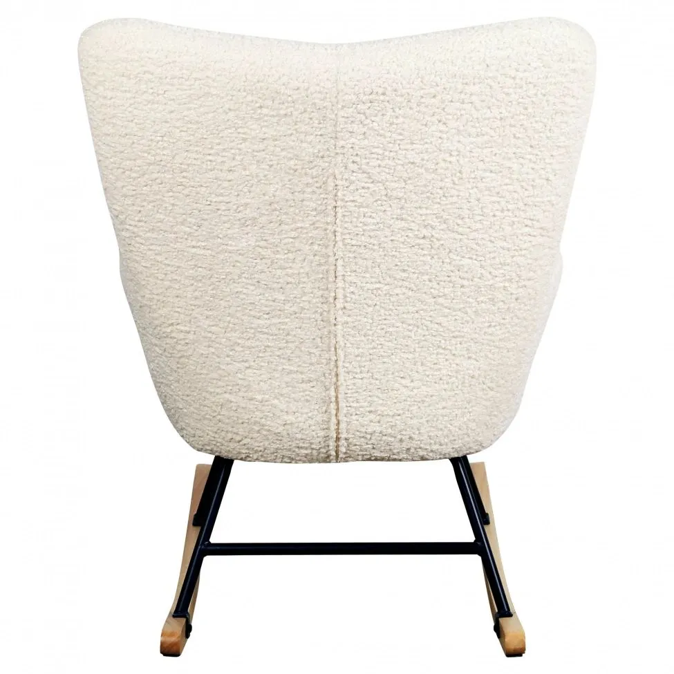 Chaise berçante - Como (blanc/teddy)