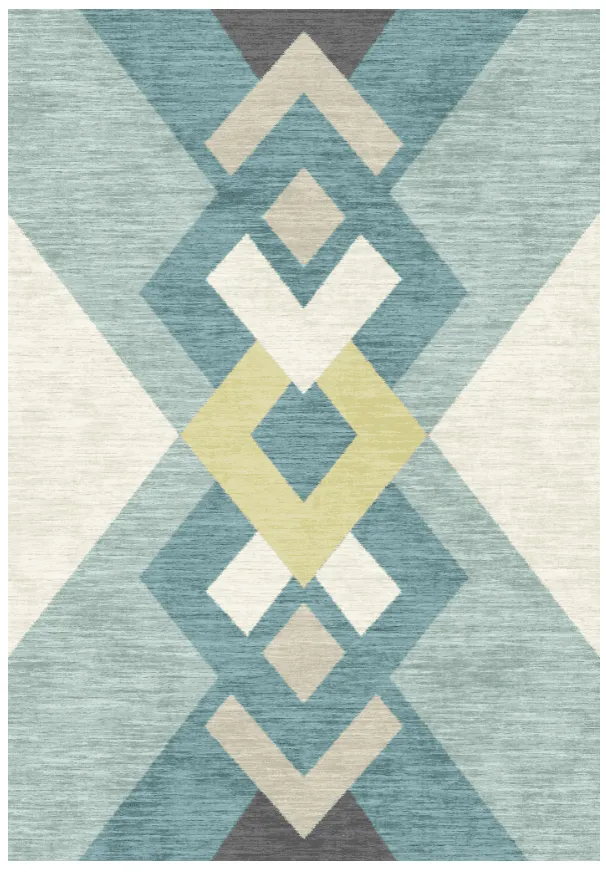Tapis Wilton - Temara (bleu/multicolore)