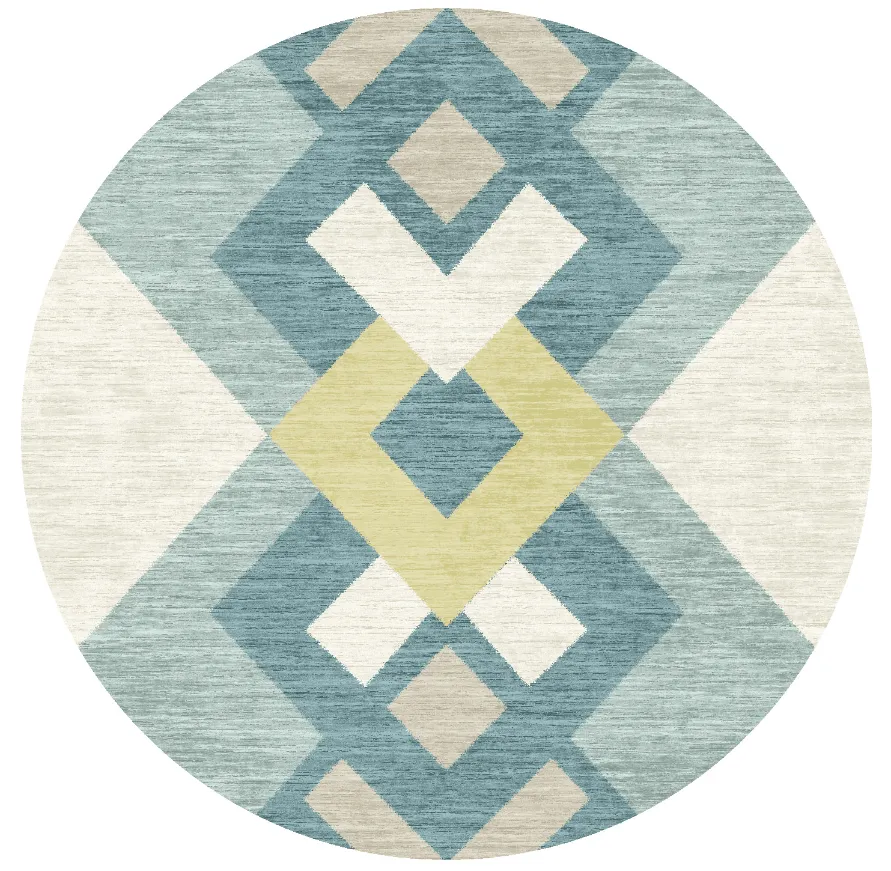 Tapis rond - Temara (bleu/multicolore)