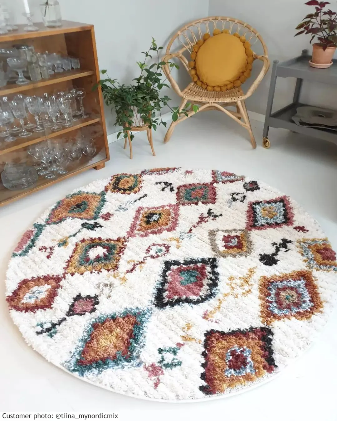 Tapis ronds - Sezze (beige/multi)