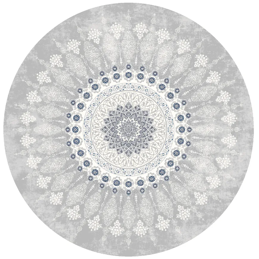 Tapis rond - Sandrigo (gris/blanc)