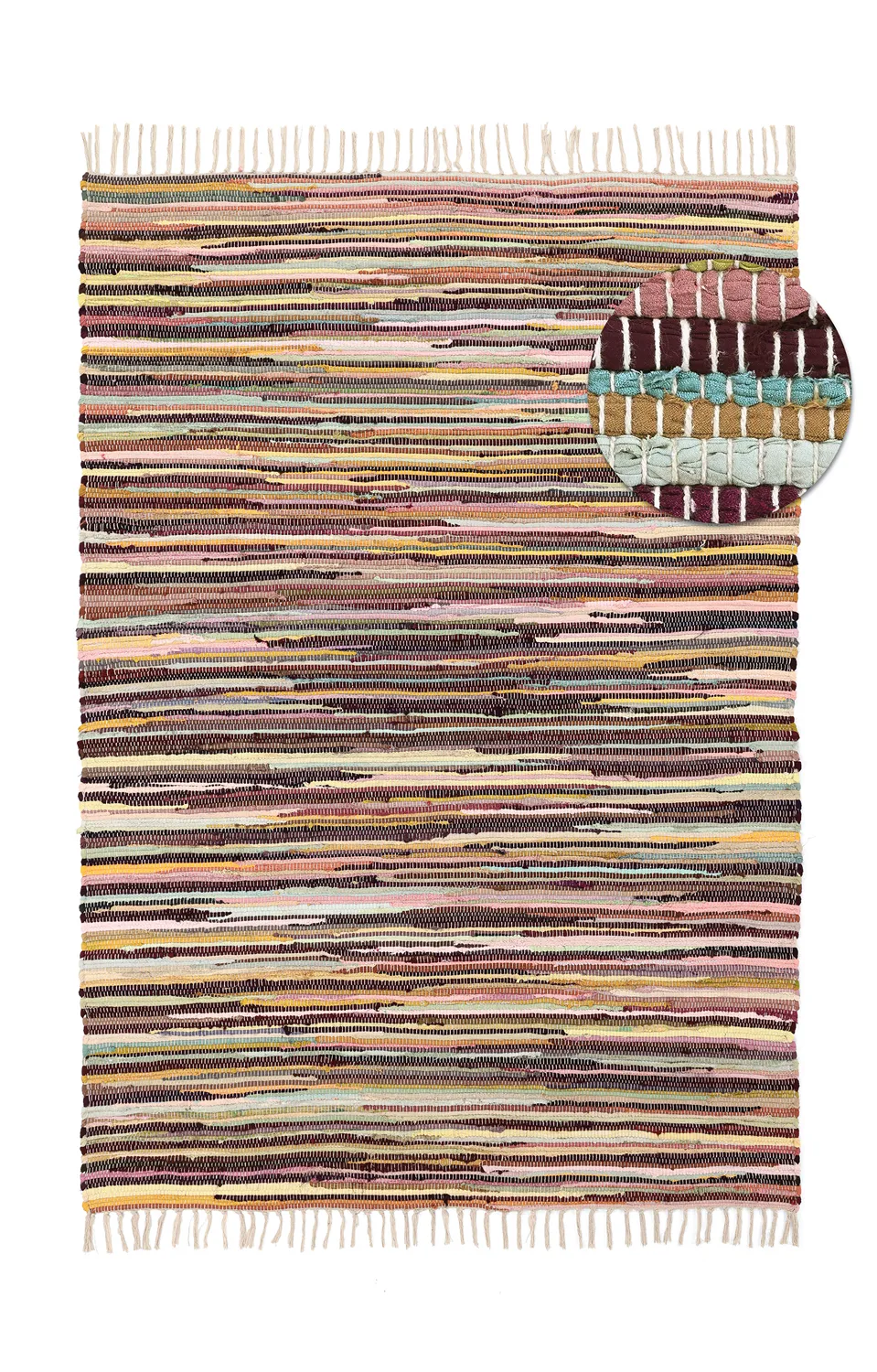 Tapis chiffons - Happy (jaune/multicolore)