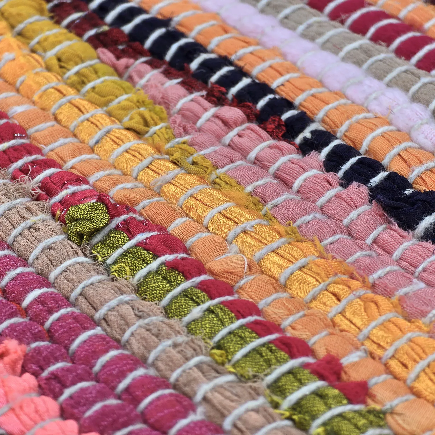 Tapis chiffons - Happy (rose/multicolore)