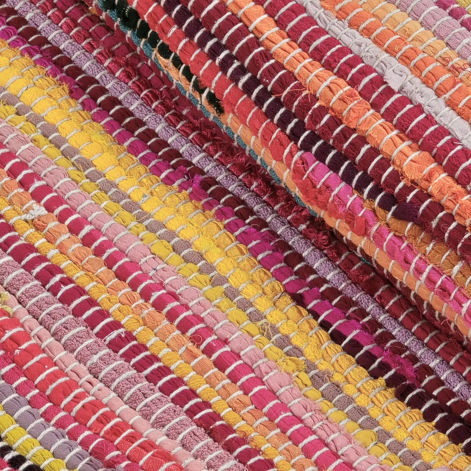 Tapis chiffons - Happy (rose/multicolore)