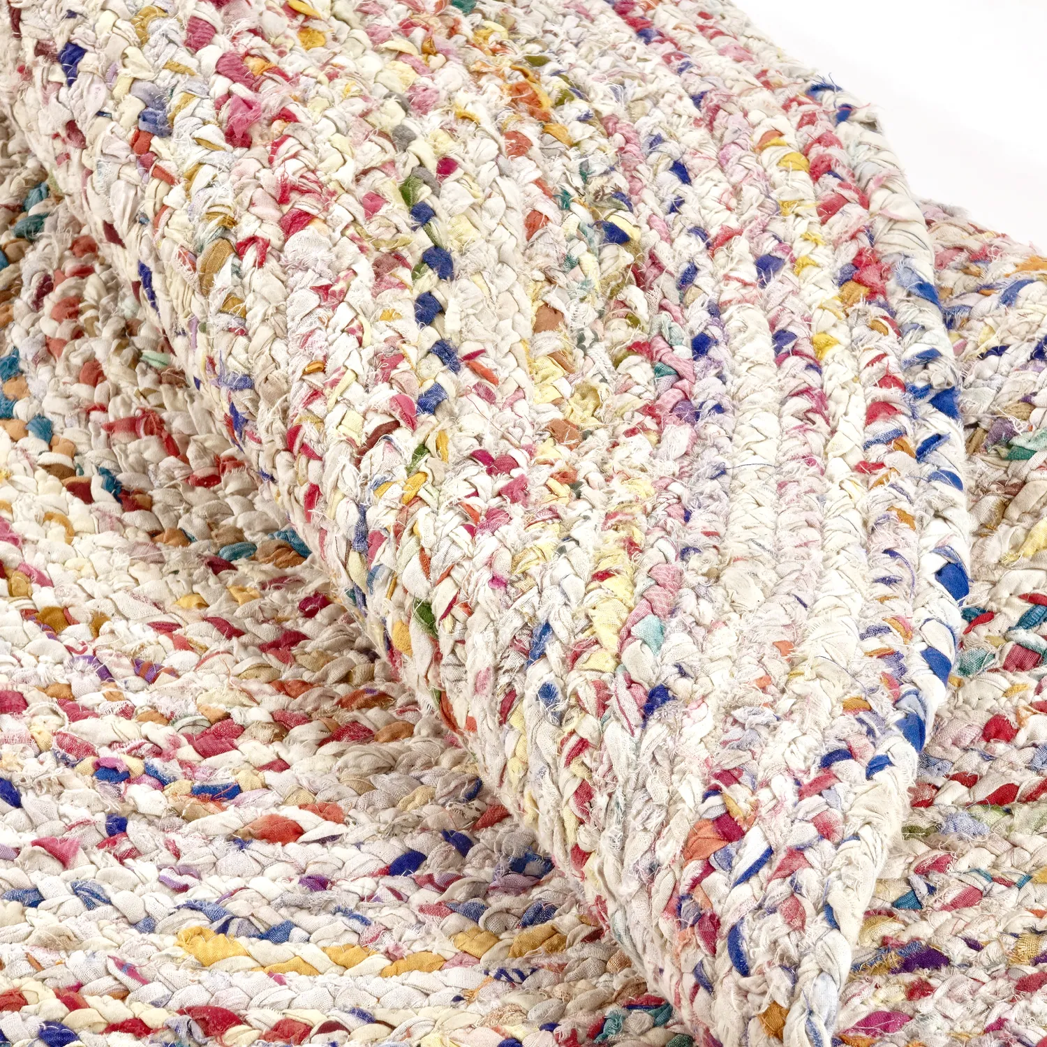 Tapis ronds - Flätan (blanc/multicolore)