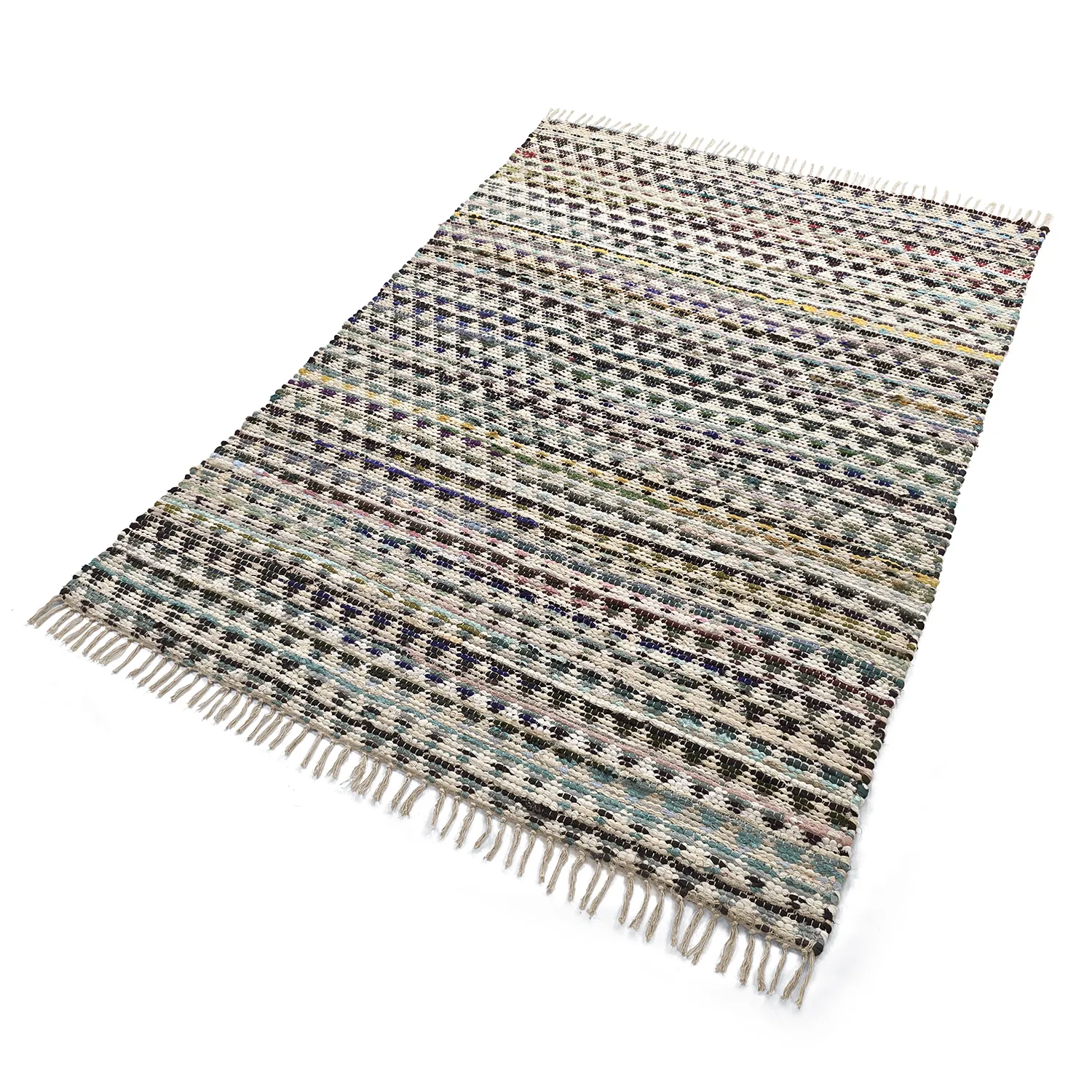 Tapis chiffons - Lindby (bleu/multicolore)