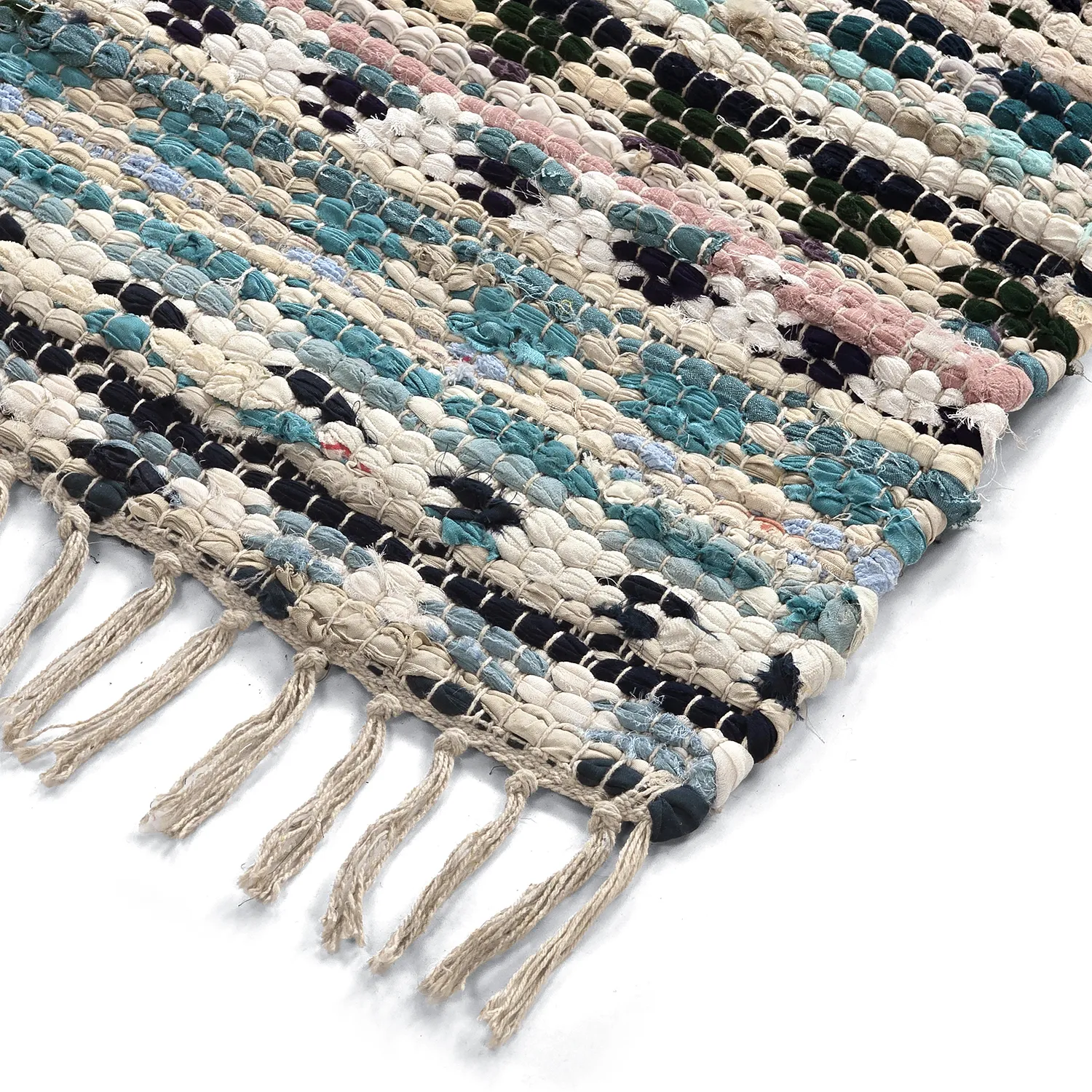 Tapis chiffons - Lindby (bleu/multicolore)