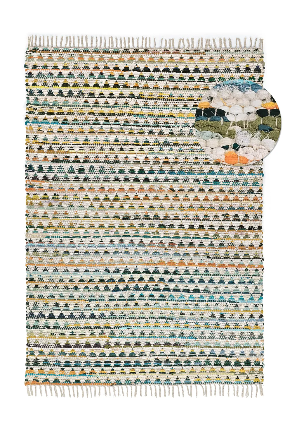 Tapis chiffons - Lindby (jaune/multicolore)