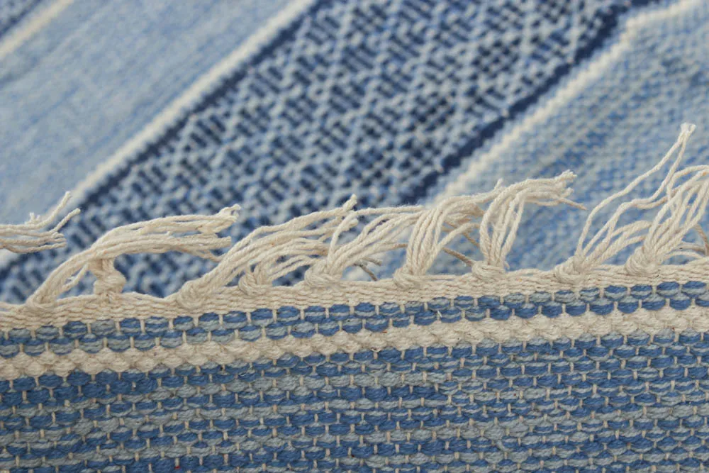 Tapis en patchwork - Visby (bleu)