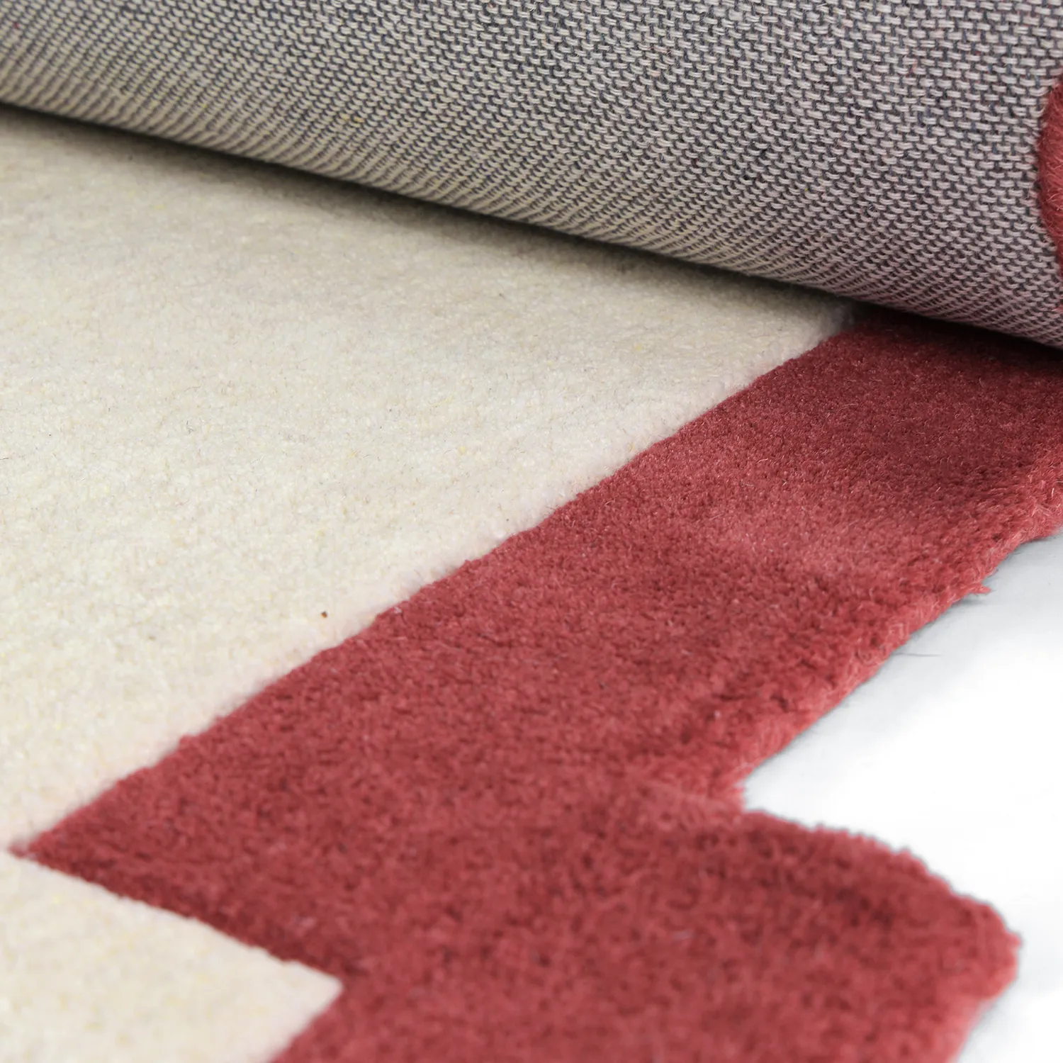 Tapis de laine - Agra Hand Tufted Wool Premium (crème/rouge)