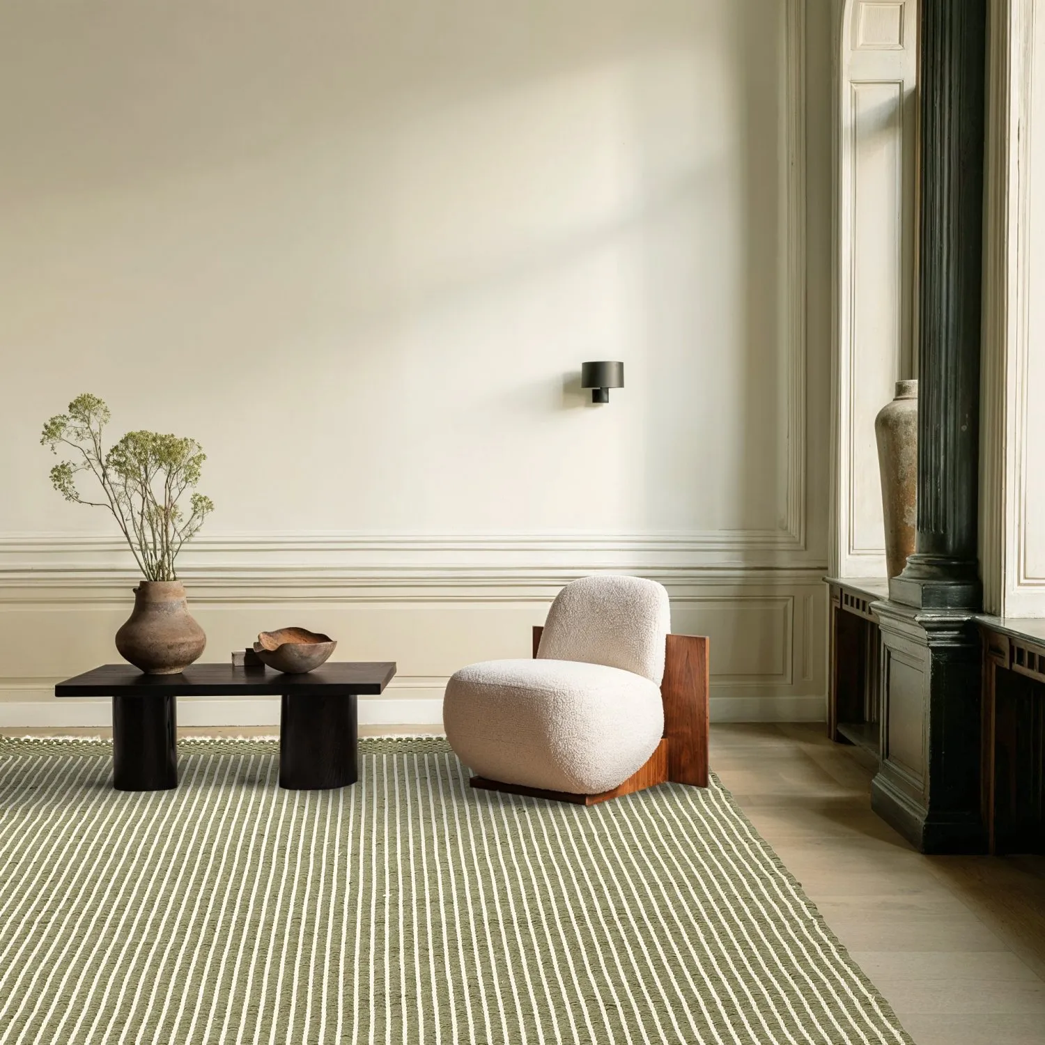 Tapis en laine - Arbil (vert/blanc)