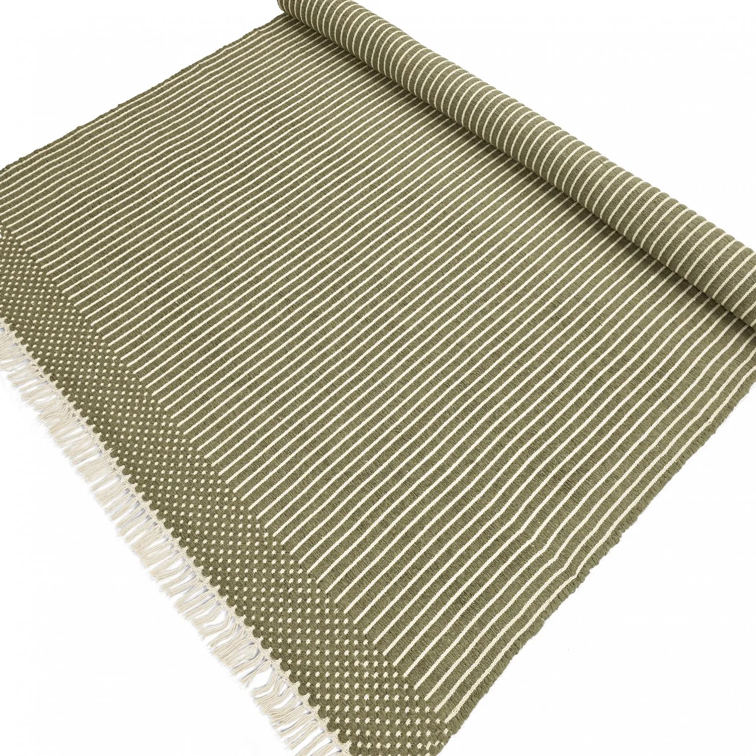 Tapis en laine - Arbil (vert/blanc)