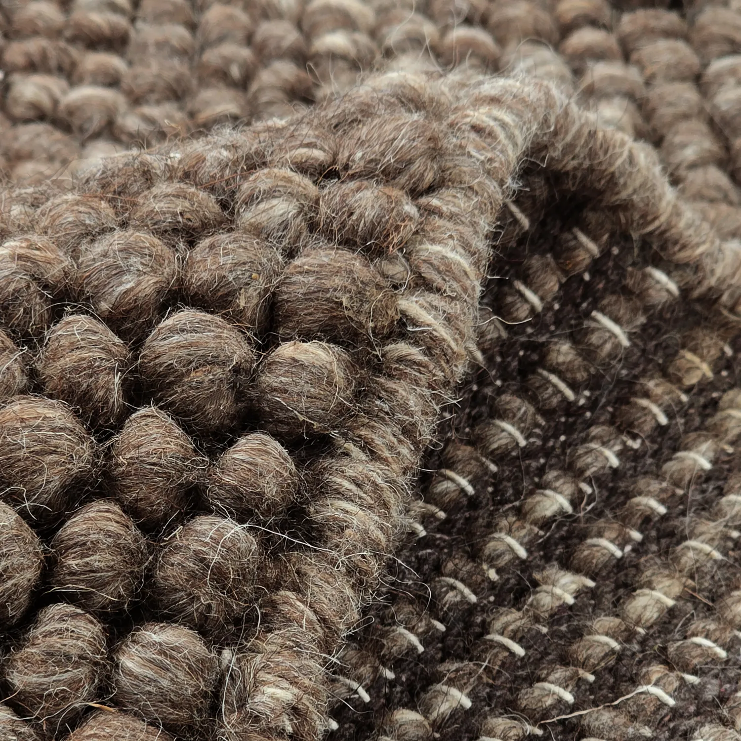 Tapis rond - Avafors Wool Bubble (marron/beige)