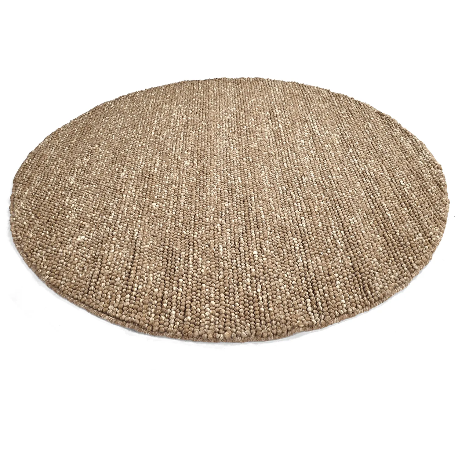 Tapis rond - Avafors Wool Bubble (marron clair/blanc)