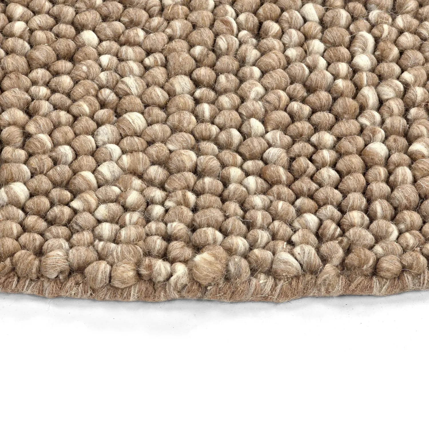 Tapis rond - Avafors Wool Bubble (marron clair/blanc)