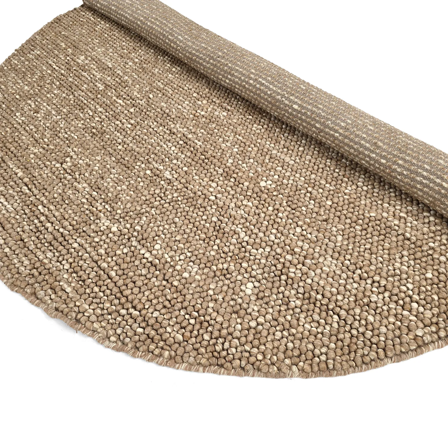 Tapis rond - Avafors Wool Bubble (marron clair/blanc)