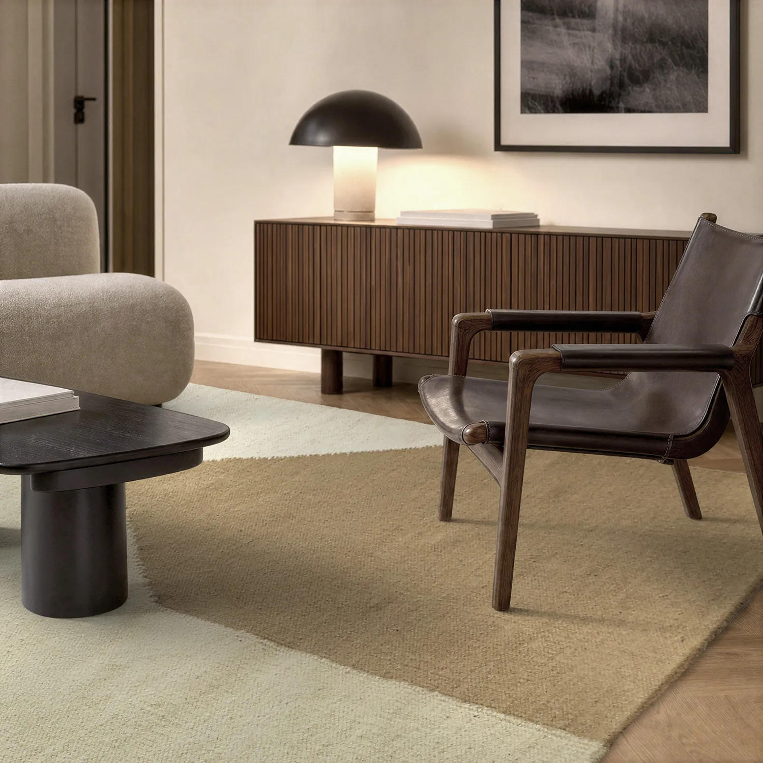 Tapis de laine - Aveiro (beige/multicolore)