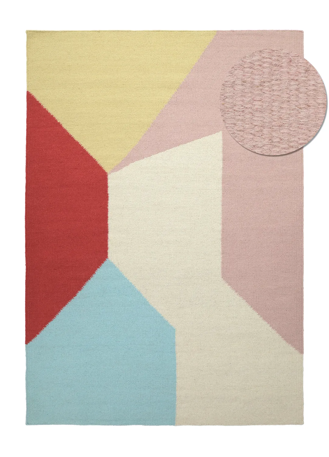 Tapis de laine - Aveiro (rose/multicolore)