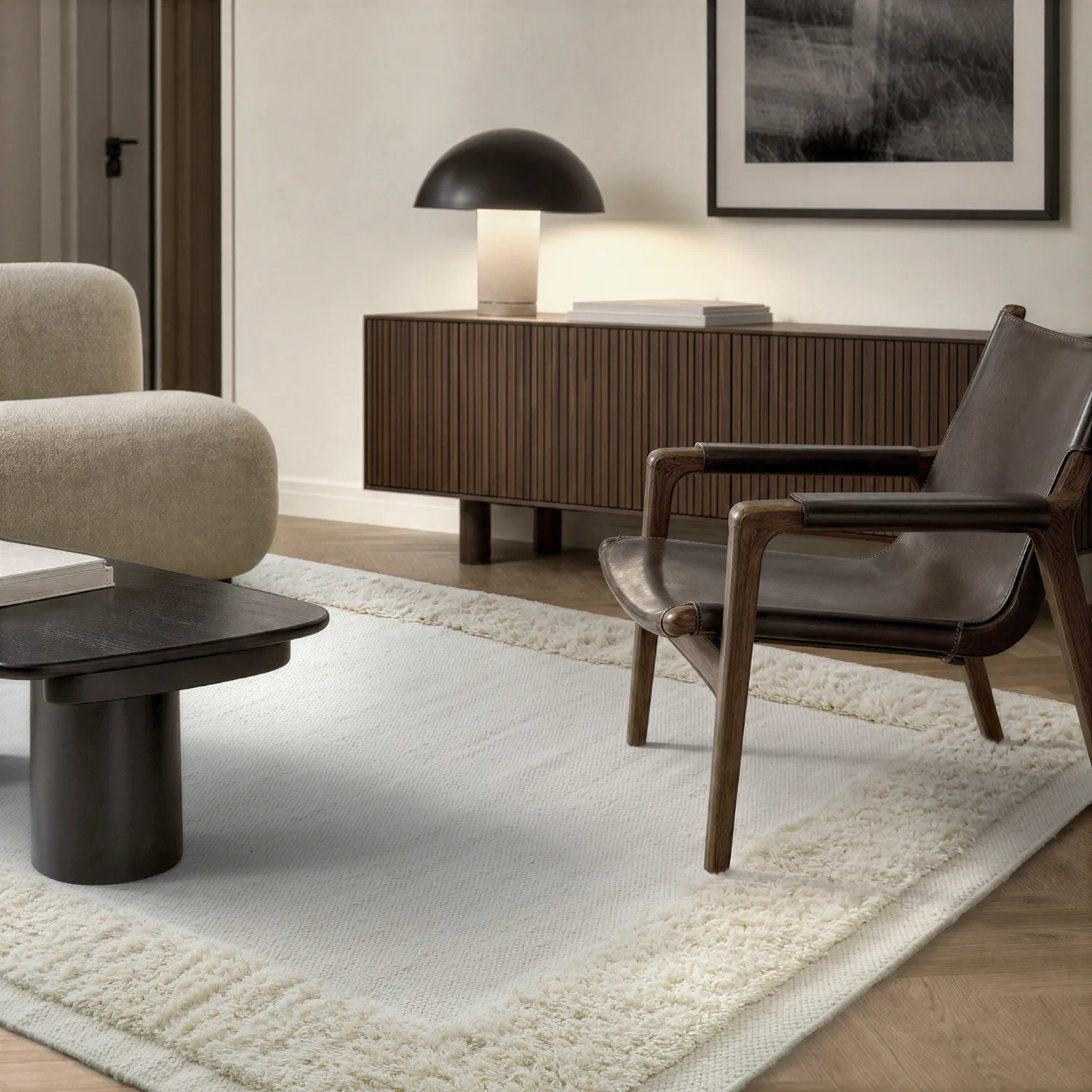 Tapis de laine - Beja (blanc)
