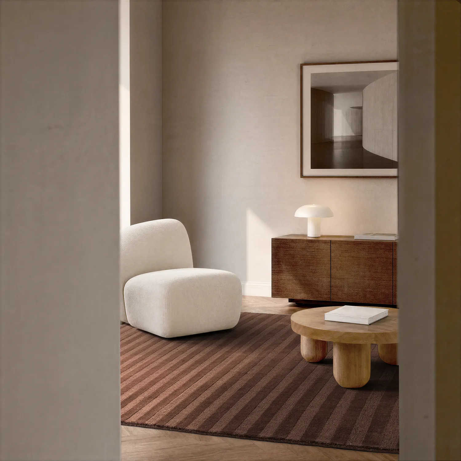 Tapis de laine - Brenta Handloom Wool Premium (marron)