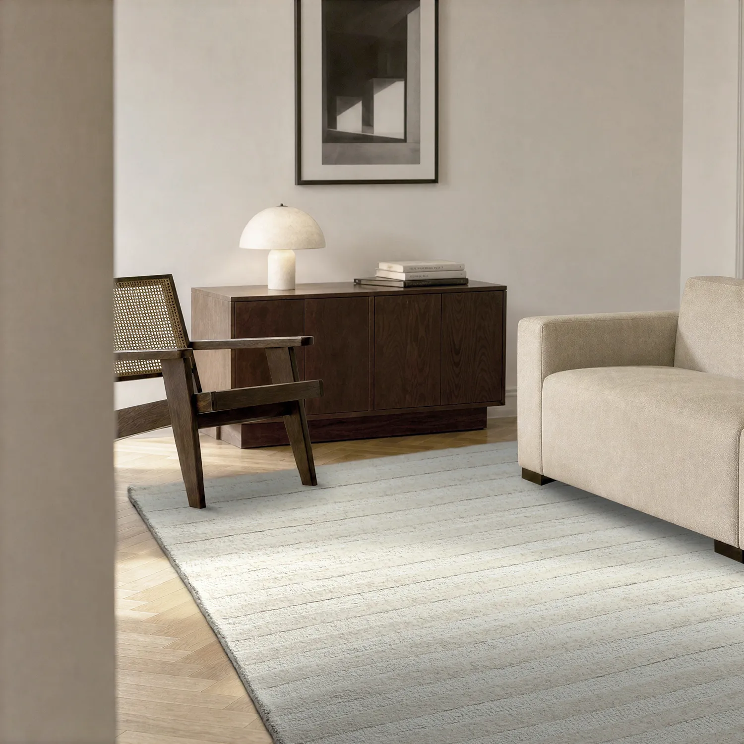 Tapis de laine - Brenta Handloom Wool Premium (crème)