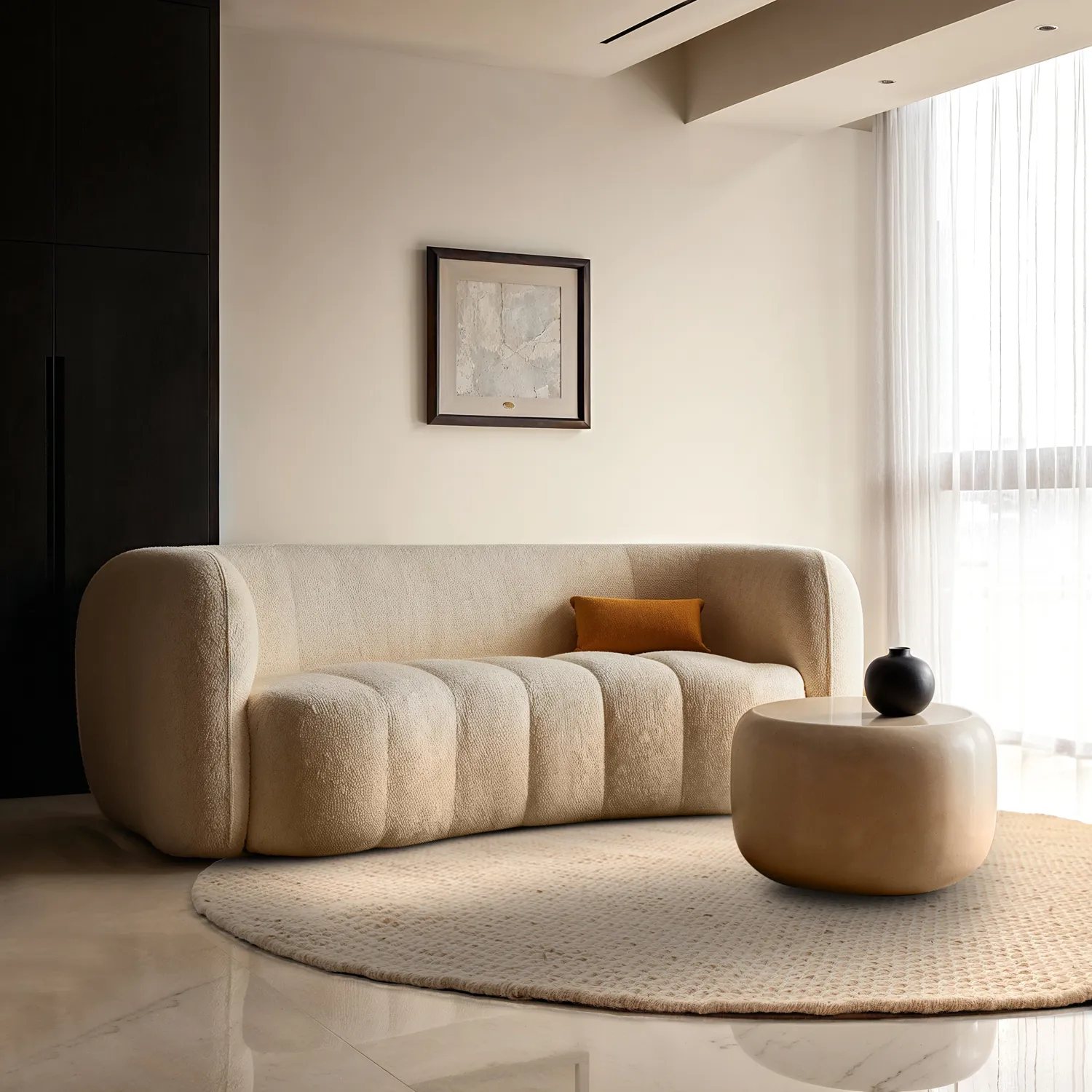 Tapis rond - Coastal (beige)