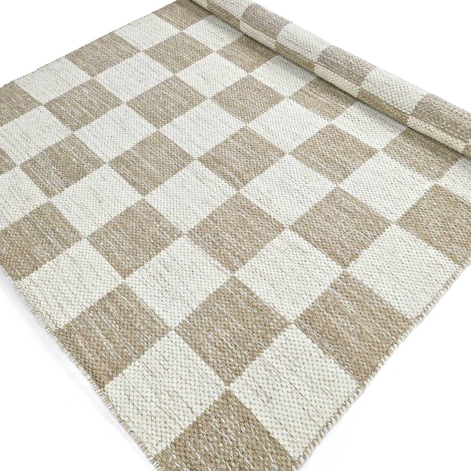 Tapis de laine - Dundee (beige/blanc)