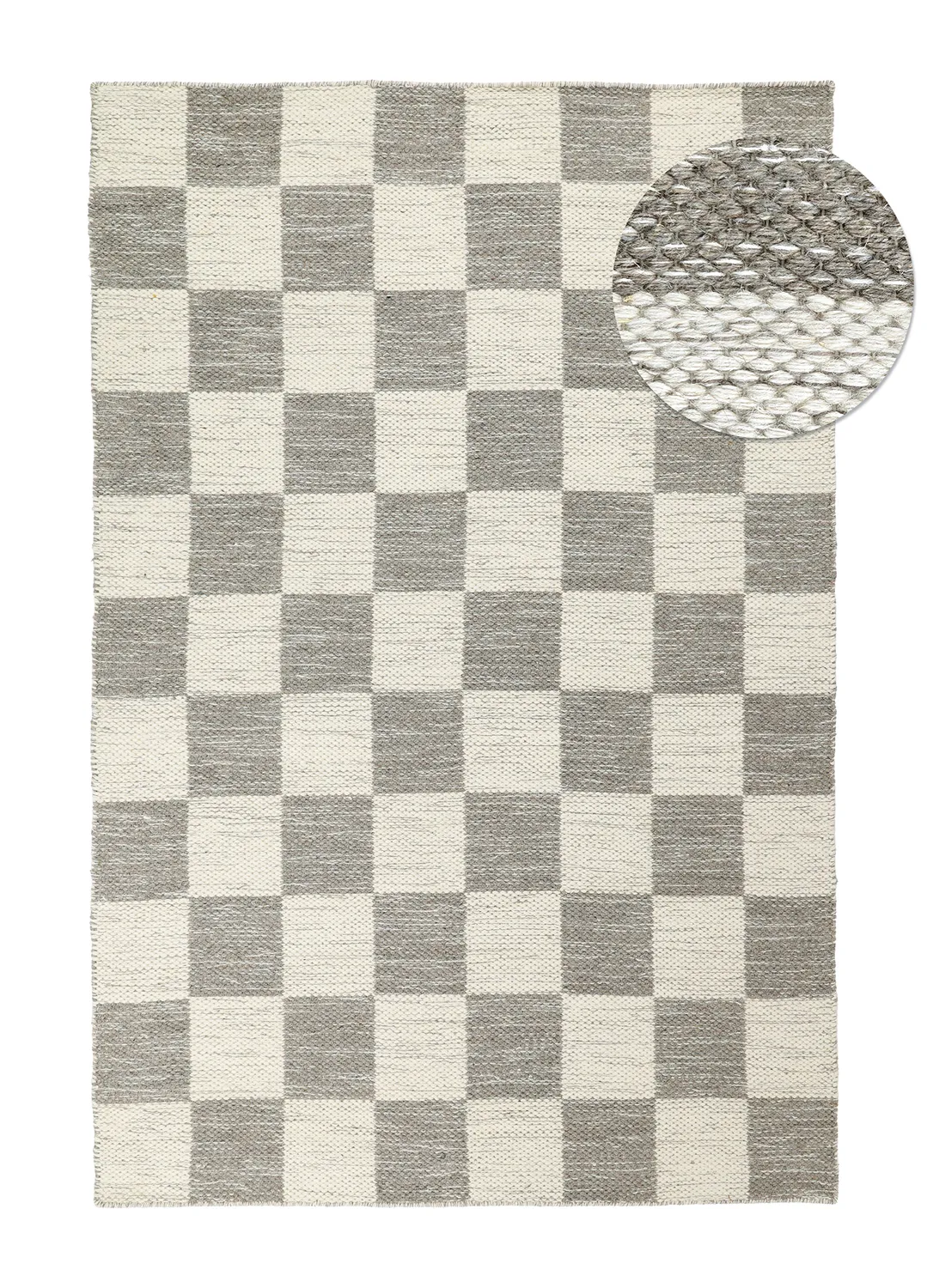 Tapis de laine - Dundee (gris/blanc)