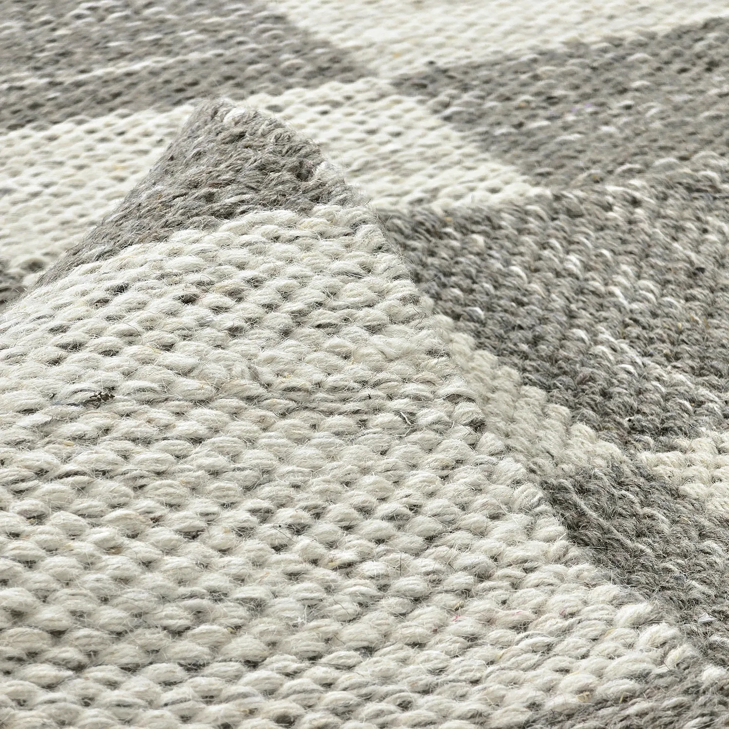 Tapis de laine - Dundee (gris/blanc)