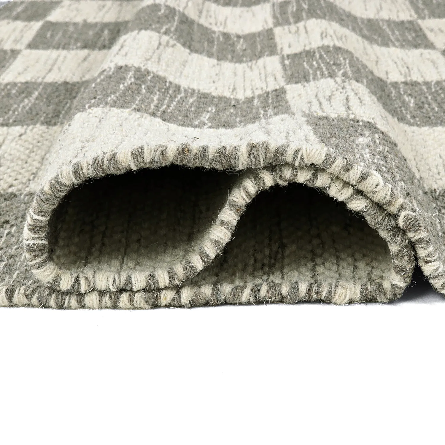 Tapis de laine - Dundee (gris/blanc)