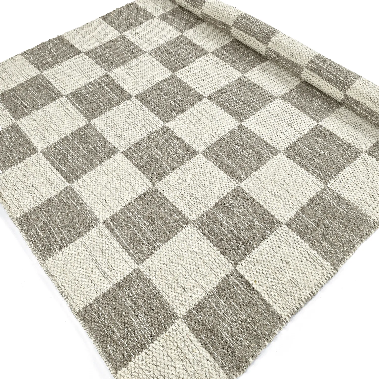 Tapis de laine - Dundee (gris/blanc)