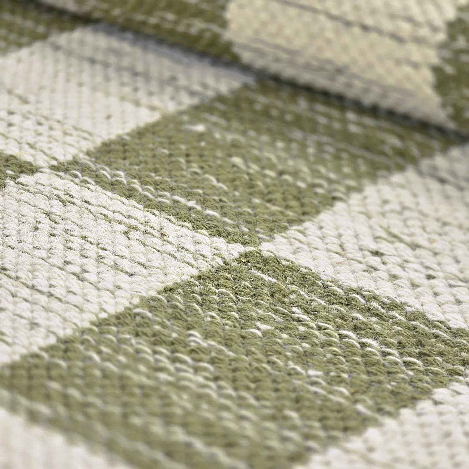 Tapis de laine - Dundee (vert/blanc)