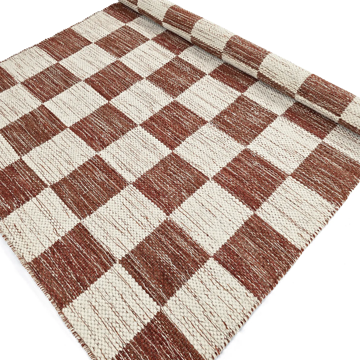 Tapis de laine - Dundee (rouge/blanc)