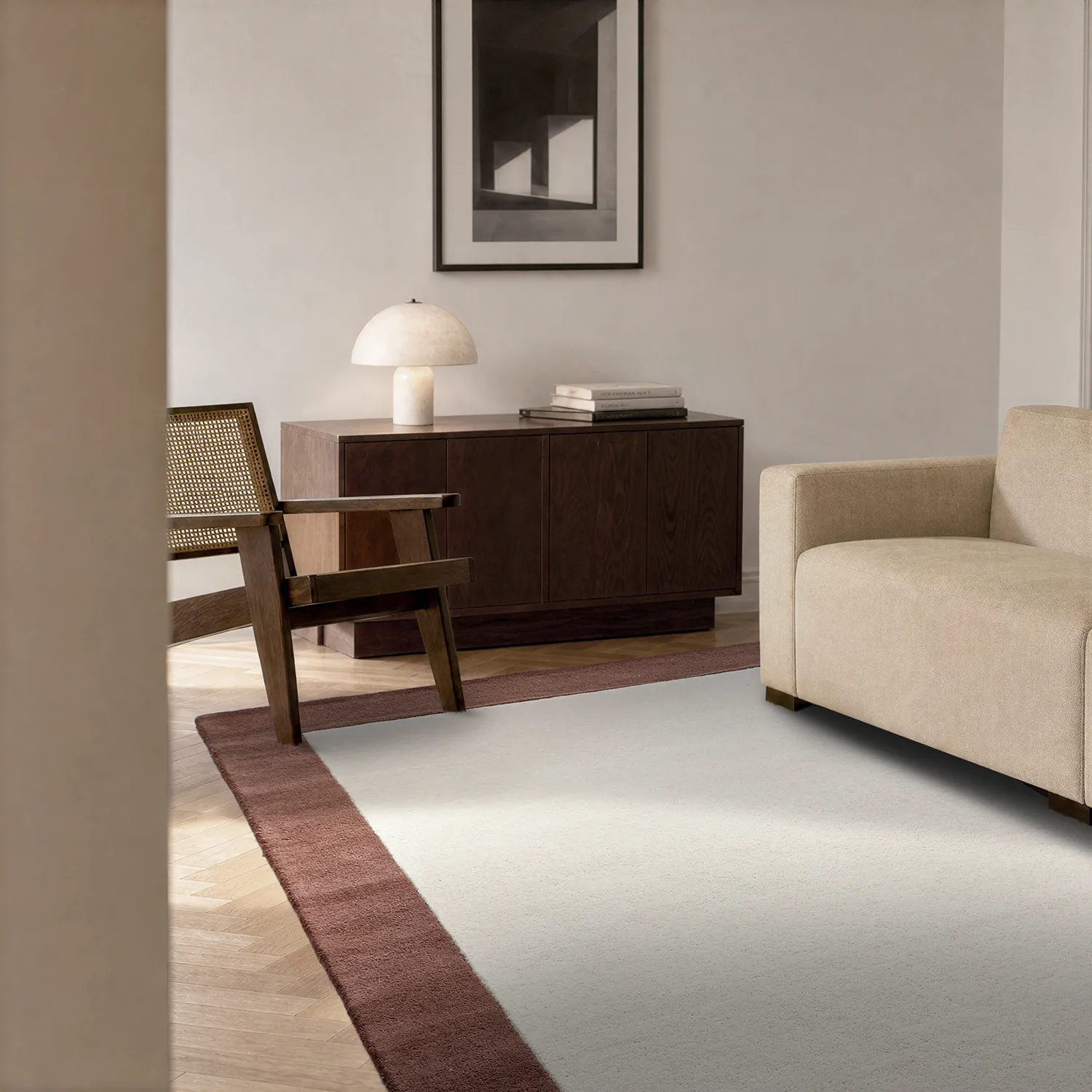Tapis de laine - Gaya Hand Tufted Wool Premium (crème/marron)